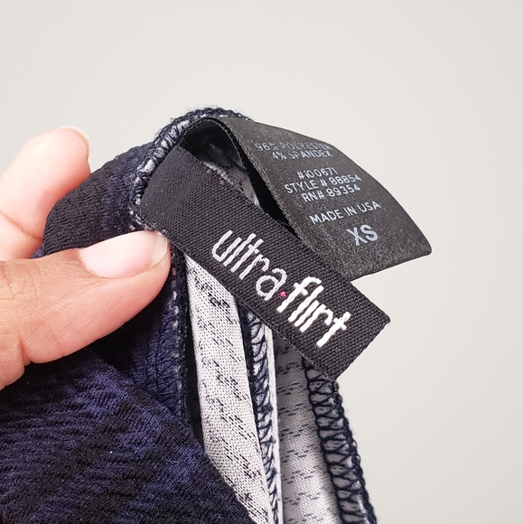 Ultra flirt navy and black plaid pencil skirt - Picture 6 of 7